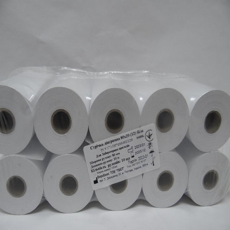 Стрічка діаграмна 80х20 (12) зовн. біла, №10